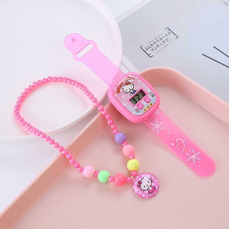 Set Đồng Hồ Đeo Tay Và Vòng cổ Mặt Công Chúa Elsa Xinh Xắn Cho Bé Gái