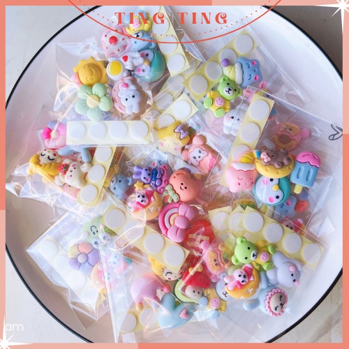 Sticker 3D có sẵn keo trang trí bình nước  / Miếng dán 2D dễ thương trang trí ốp lưng điện thoại sổ tay TingTing