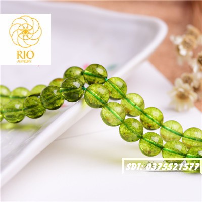 Hạt đá lẻ mix vòng tay trang sức handmade peridot xanh rêu