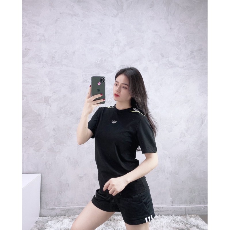 💥Xuất Xịn 💥Áo Thun 1604 TREFOIL TEE BLACK/white  Made in Cambodia full tag code  SIZE S M L