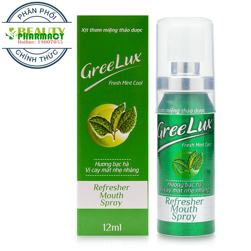 Xịt Thơm Miệng Greelux Extra Cool/Fresh Mint Cool Thảo Dược 12ml