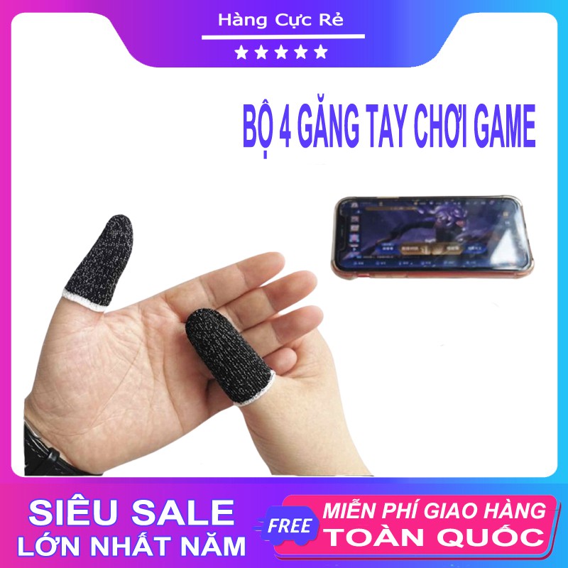 Bộ 4 bao tay chơi game điện thoại🚀Freeship🚀Gồm 2 cặp găng tay chơi gane, ff, pubg, liên quân mobile–Shop Hàng Cực Rẻ