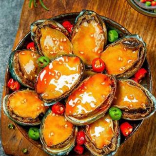 Bào ngư + tôm + miến + khô bò
