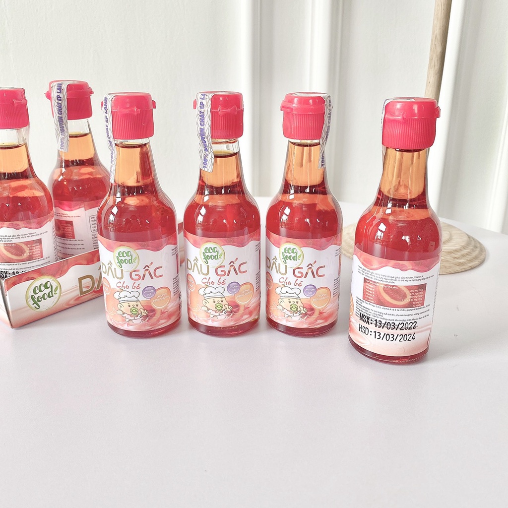 D.ầu Gấc, Hạnh Nhân, Oliu, D.ầu Ăn Dặm Eco Food Cho Bé ,100% Nguyên Chất Ép Lạnh An Toàn Cho Bé 60ml