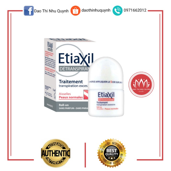 Lăn Khử Mùi Etiaxil Ngăn Mồ Hôi nách Hiệu Quả Etiaxil 15ml Xanh - Da nhạy cảm - Đỏ da thường - Nâu