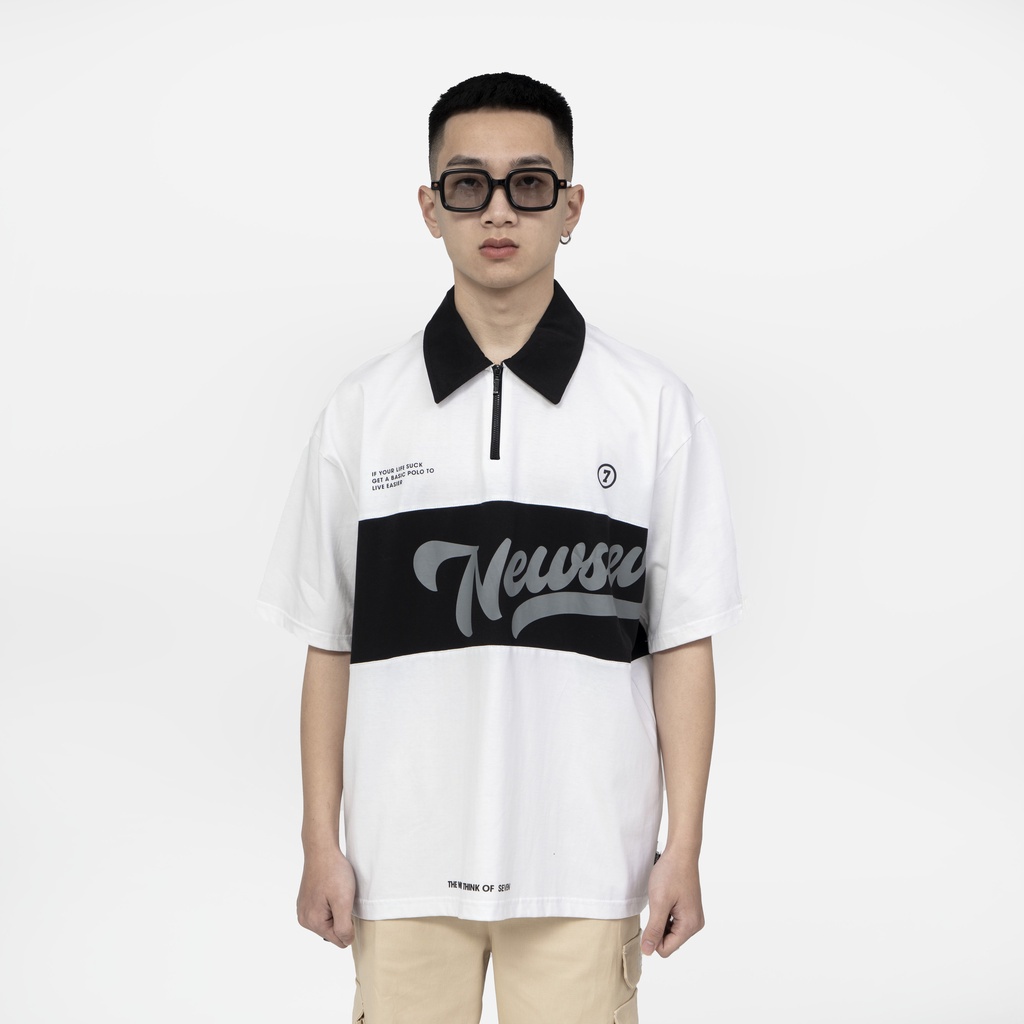 Áo thun polo N7 NEWSEVEN phông tay lỡ nam nữ form rộng Local Brand