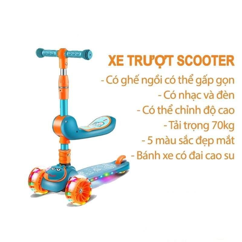 Xe Trượt SCOTTER 3 trong 1 có ghế ngồi - Sieuthigiadinh2020