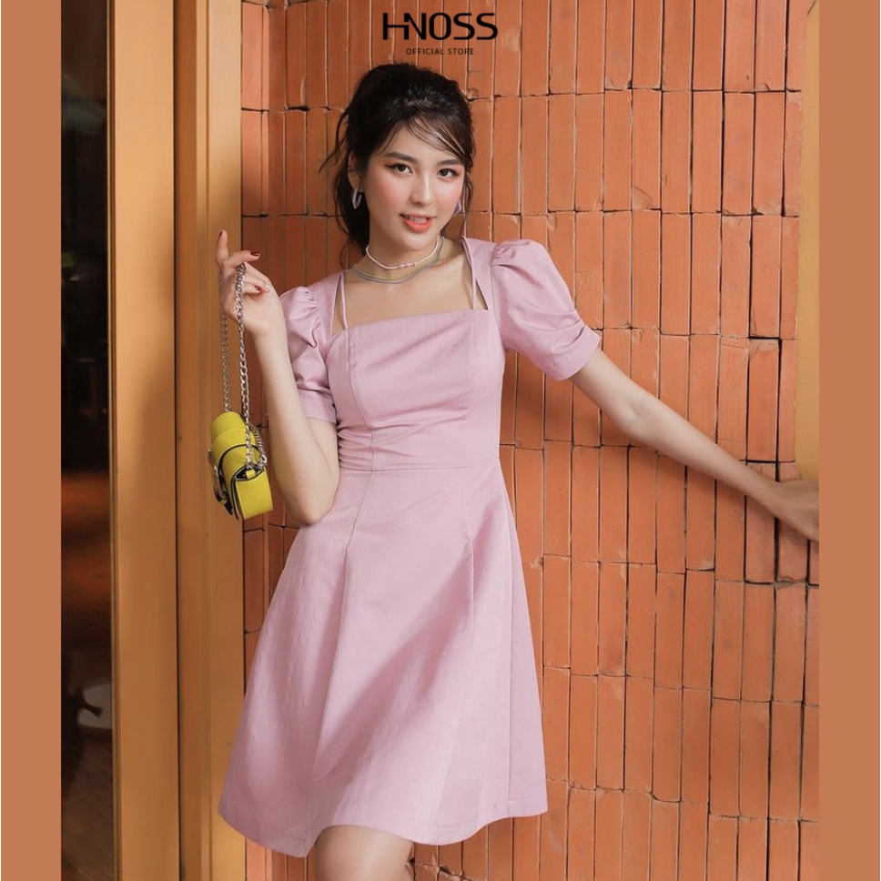 Đầm nữ HNOSS dáng chữ A tay phồng HNDLU021