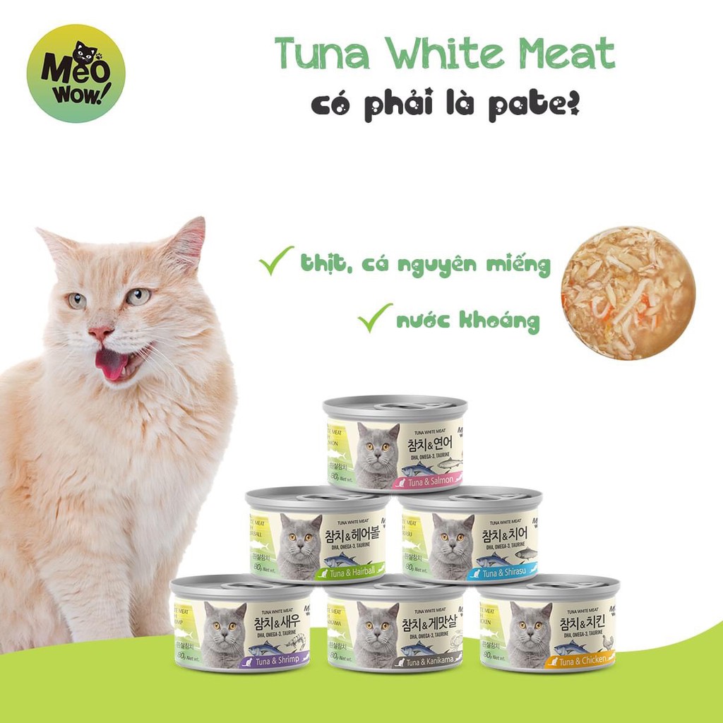 🧧[SALE TẾT] 🧧 Thịt hộp Cá ngừ trắng nguyên miếng - Tuna White Meat Meowow