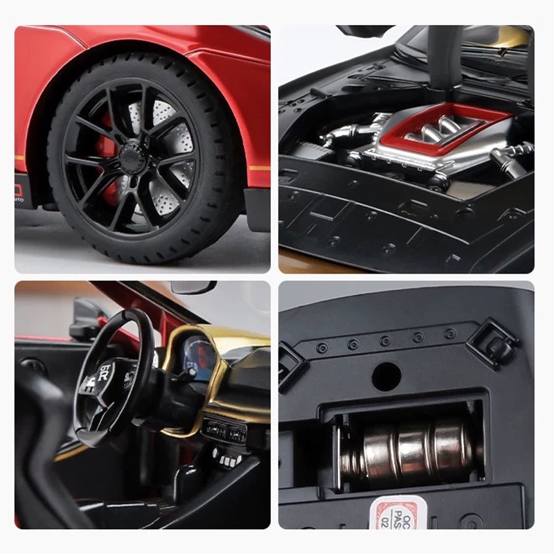 Mô Hình Xe Hơi Nissan GT-R50 Tỉ Lệ 1: 24 Bằng Hợp Kim Có Đèn Và Nhạc Cho Bé Trai