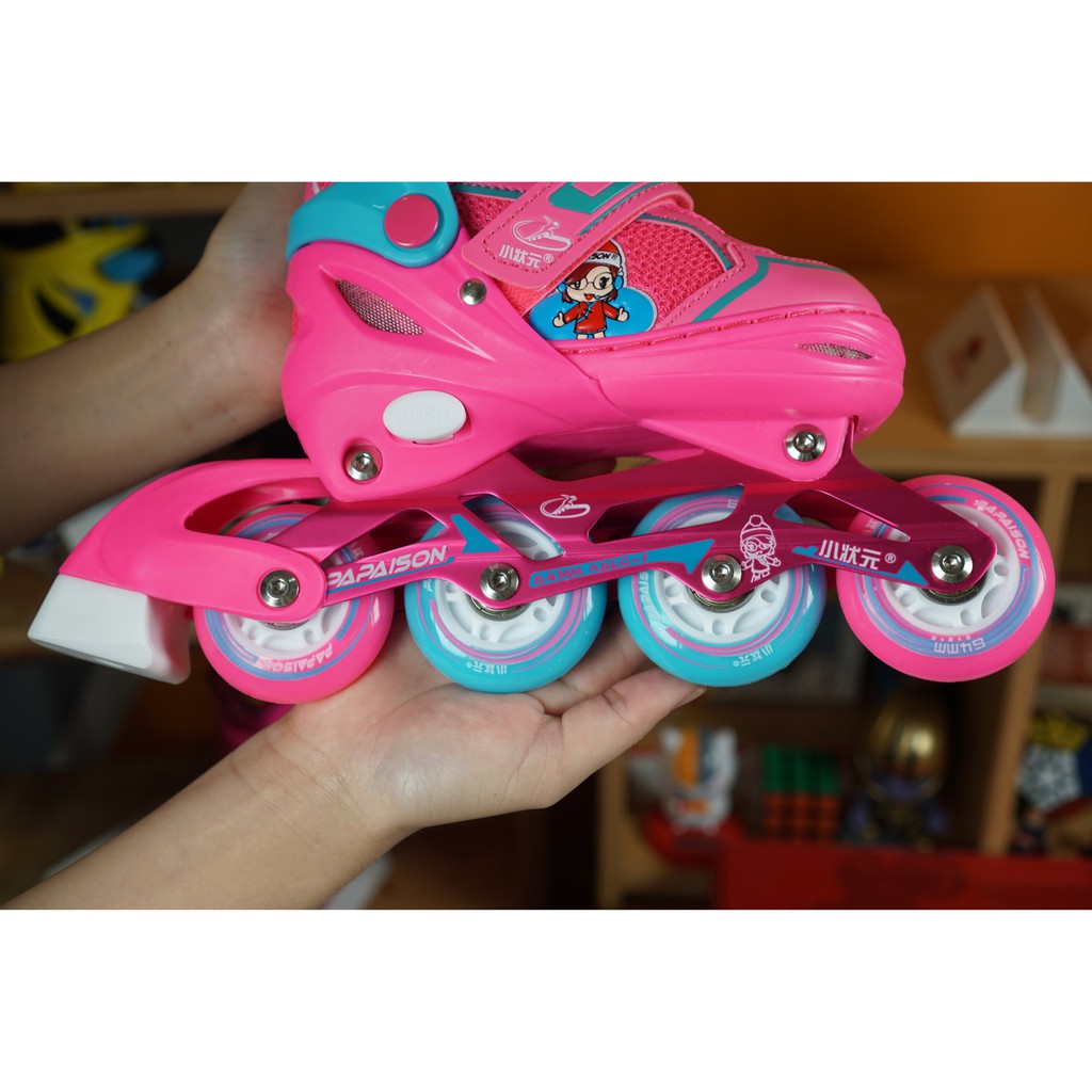 [Patin 4 Bánh Sáng] Giày Patin Papaison Kids (2 màu  Dành cho bé Gái) - Hàng chính hãng