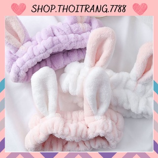 Băng đô, turban tai thỏ vải nhung 3D mới chất siêu xịn, mềm mịn 88115 shop thời trang 7788