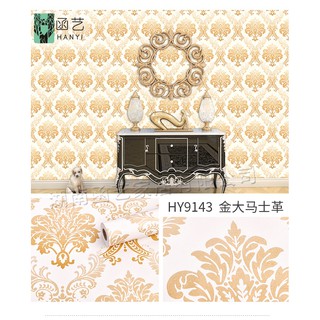 10M GIẤY DÁN TƯỜNG HOA VĂN ĐỨC VÀNG