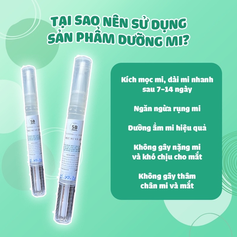 Serum dưỡng lông mi và lông mày SB Hood giúp kích mọc dài, dày, chắc khỏe