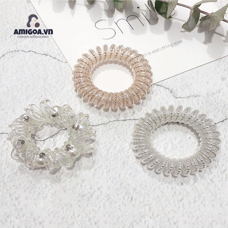 Dây Cột Tóc Không Đường May Thiết Kế Đơn Giản Xinh Xắn