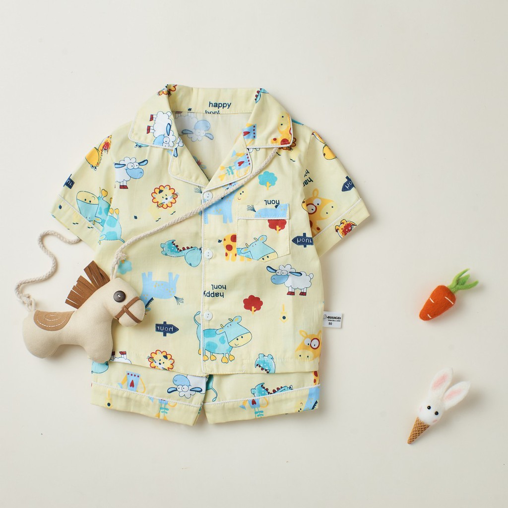 Bộ Pijama cộc tay Cho Bé trai , bé gái - chất liệu cotton thoáng mát BR21002 - MAGICKIDS
