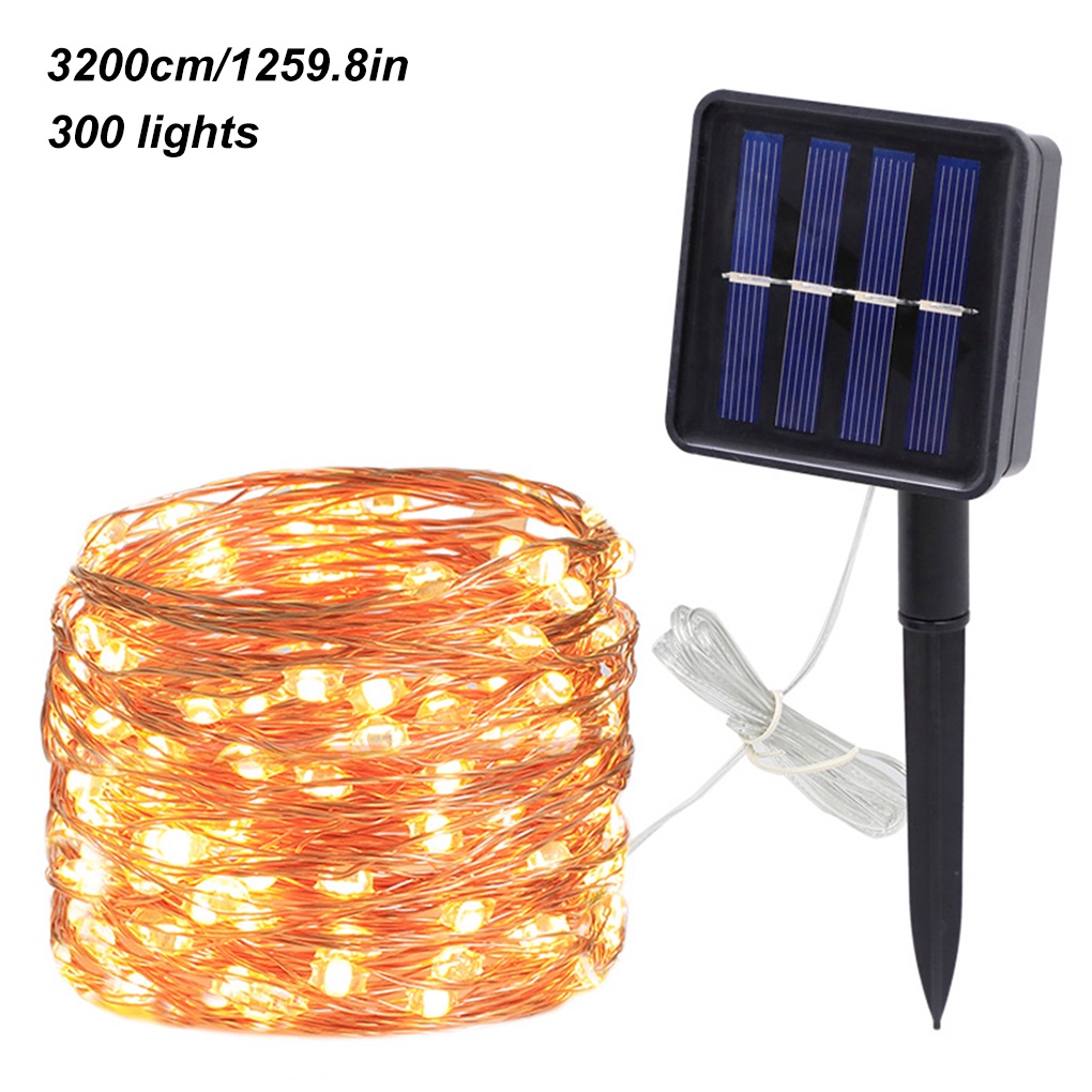 [CHOO] Yard String Light Solar Power Copper Wire Garden Light Chain IP55 Waterproof Decoration Lamp String