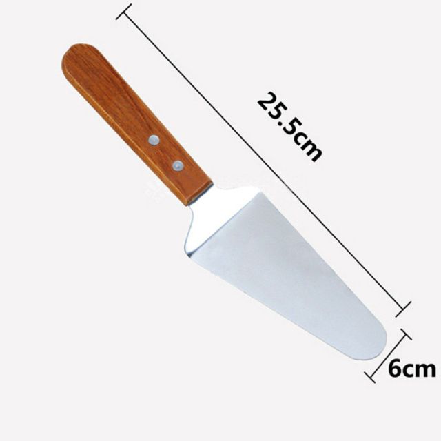 Xẻng đỡ bánh inox cán gỗ 25.5*6cm