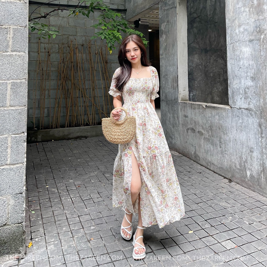 ZAREEN | ĐẦM HOA ĐUÔI CÁ XẺ ĐÙI ZAREEN DAX50 - KEM
