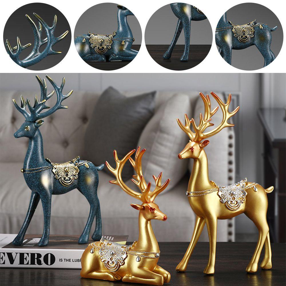 Set 2 Tượng Hươu Để Bàn Trang Trí Văn Phòng