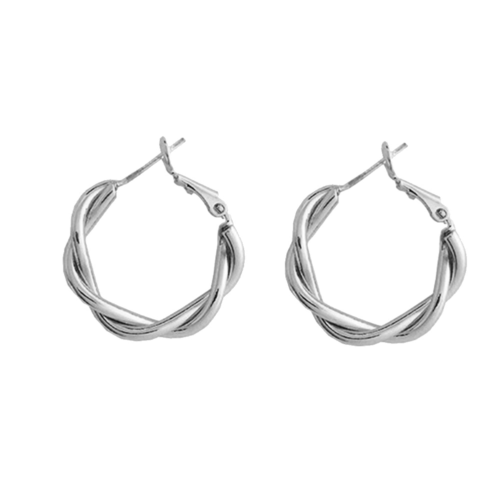 Bông tai thiết kế vặn xoắn đơn giản phong cách Hàn Quốc