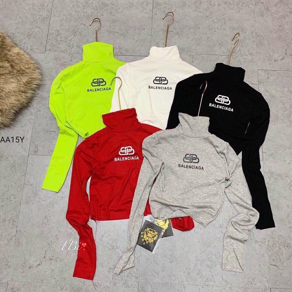 Áo cổ lọ thun thái siêu hot hit màu hot neon chữ baa len siêu hot hit dễ thương | BigBuy360 - bigbuy360.vn