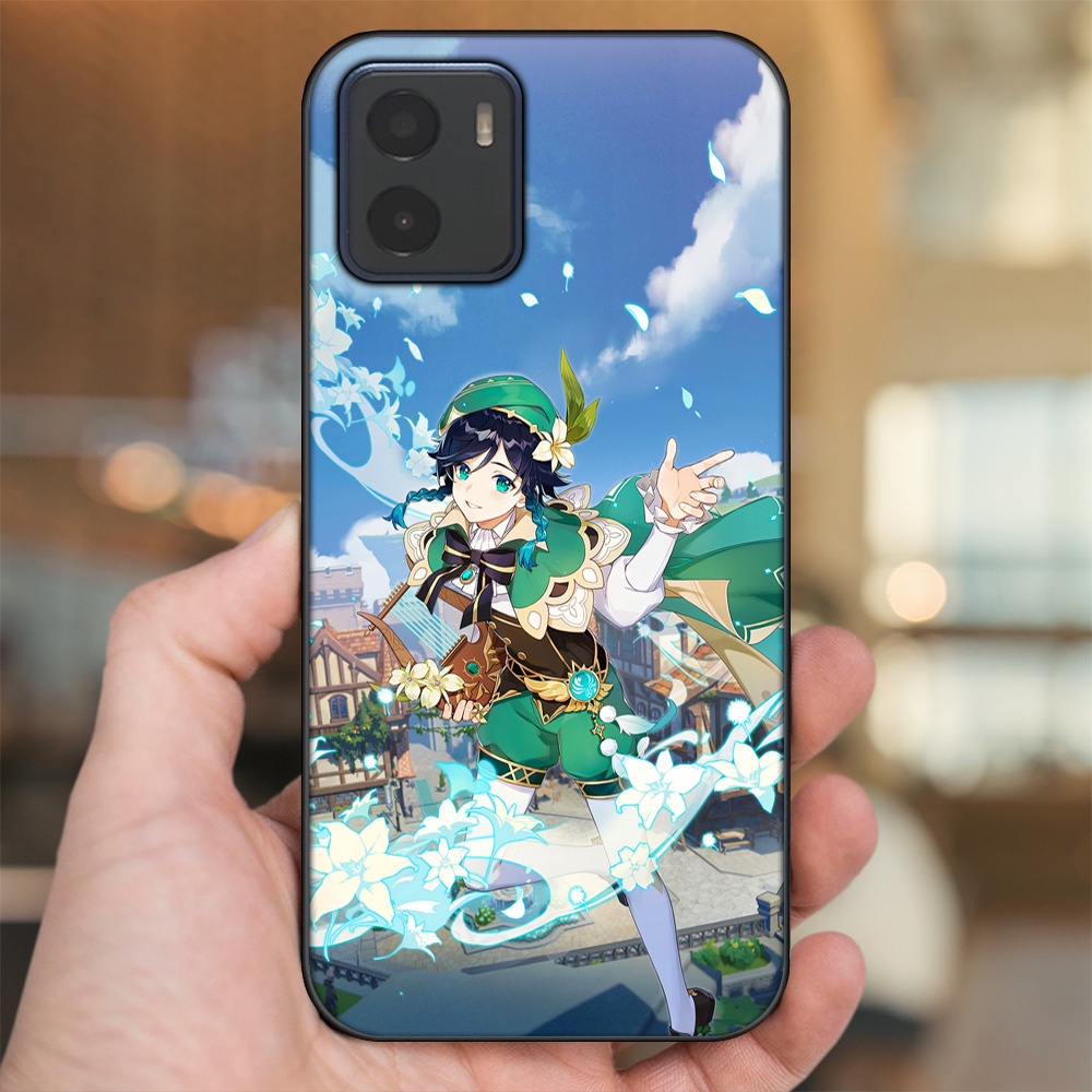 Ốp lưng Vivo Y15s, Y15a viền đen in hình Venti Genshin Impact