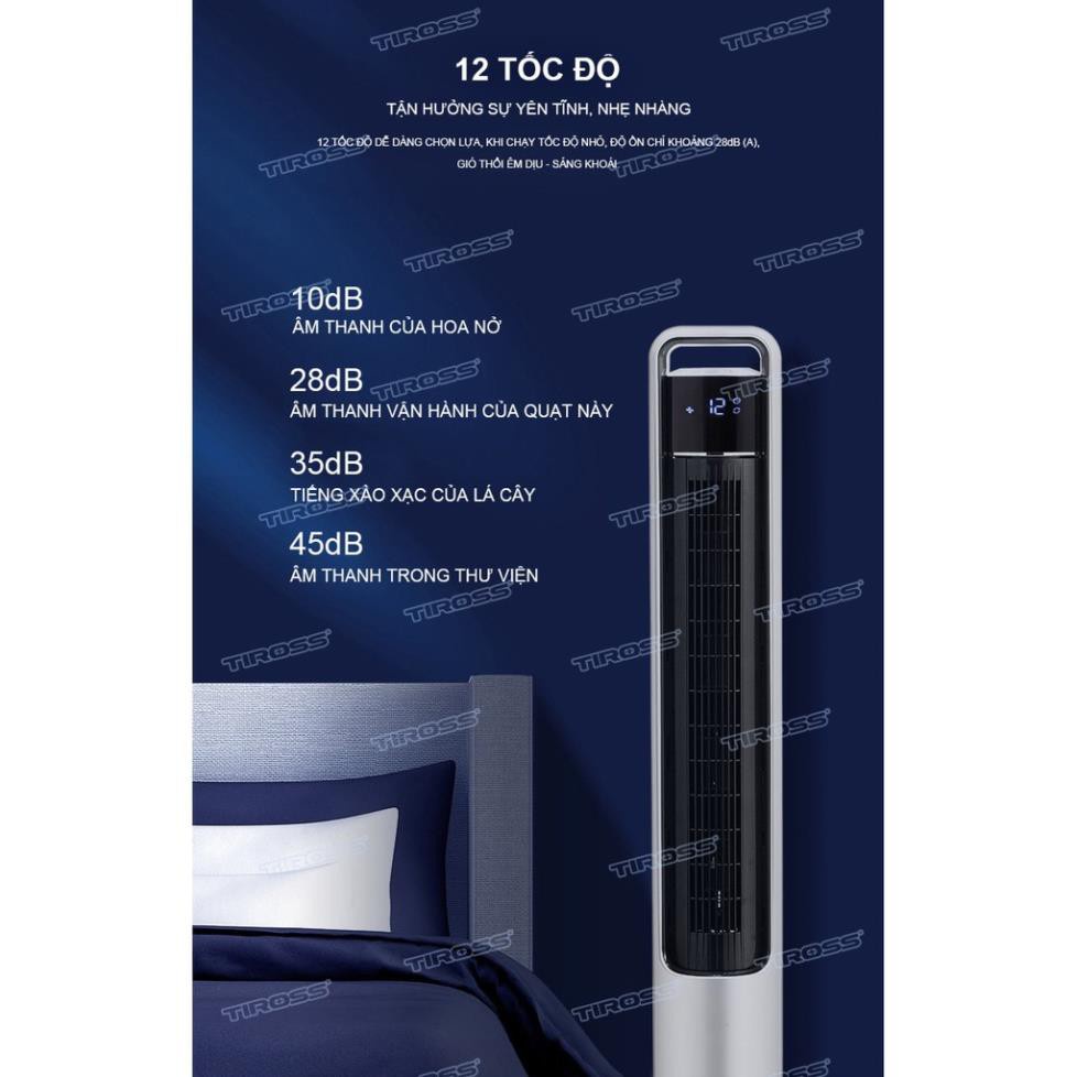 Quạt Tháp Tiross TS9181 | TS9182 có khiển 45W, hàng chính hãng, BH 12 tháng