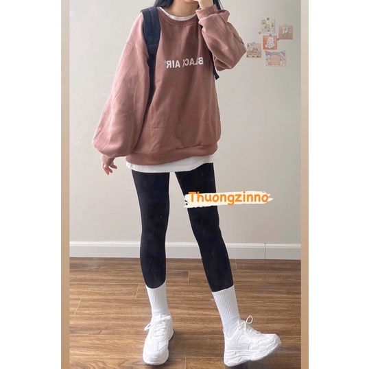 [Ảnh thật/Video]Áo hoodie nỉ bông tông màu nâu tây Áo sweter basic dáng rộng Hàn Quốc