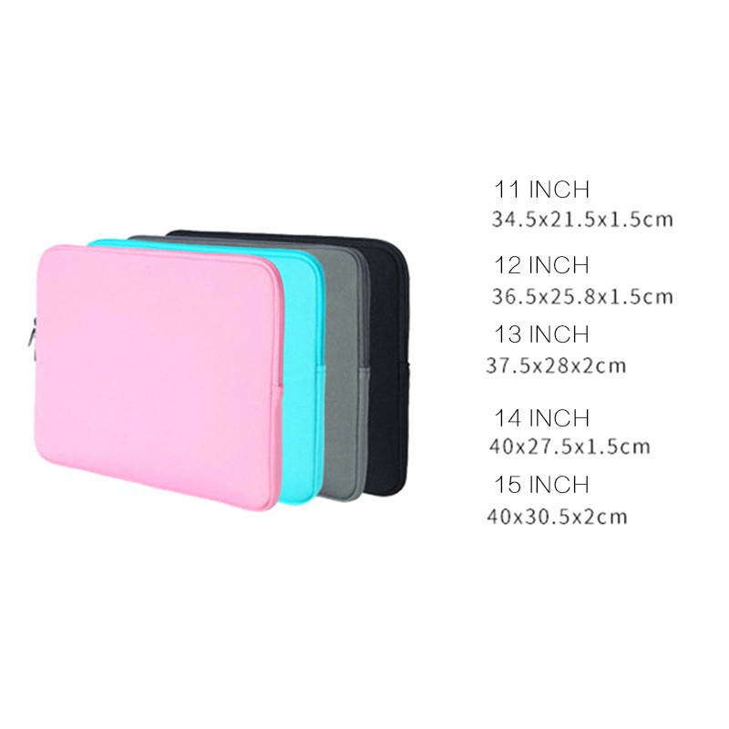VBNM Túi đựng laptop Macbook chuyên dụng phổ biến màu và cỡ 11 12 13 14 15 15.6 inch dạng khóa kéo 36 18