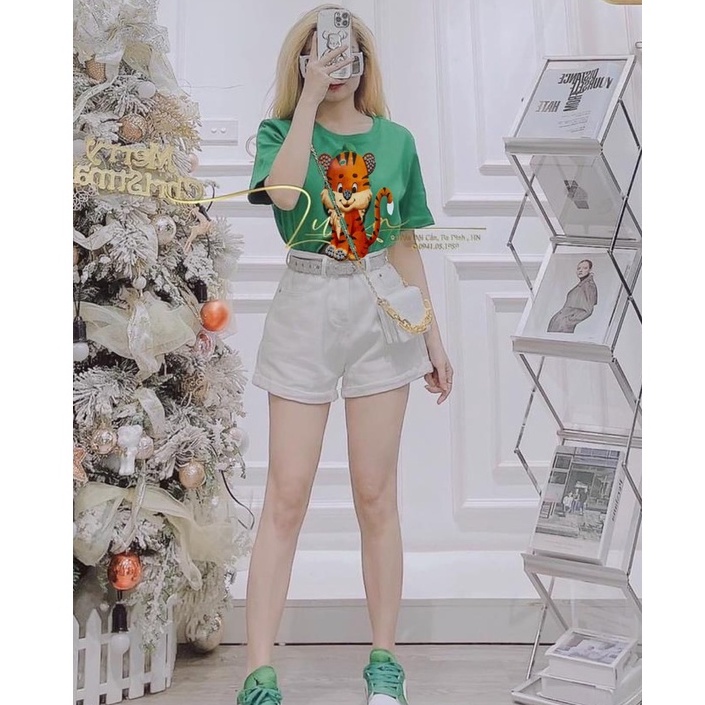 Set bộ vịt xanh đội mũ mix quần short đùi kèm thắt lưng LD101