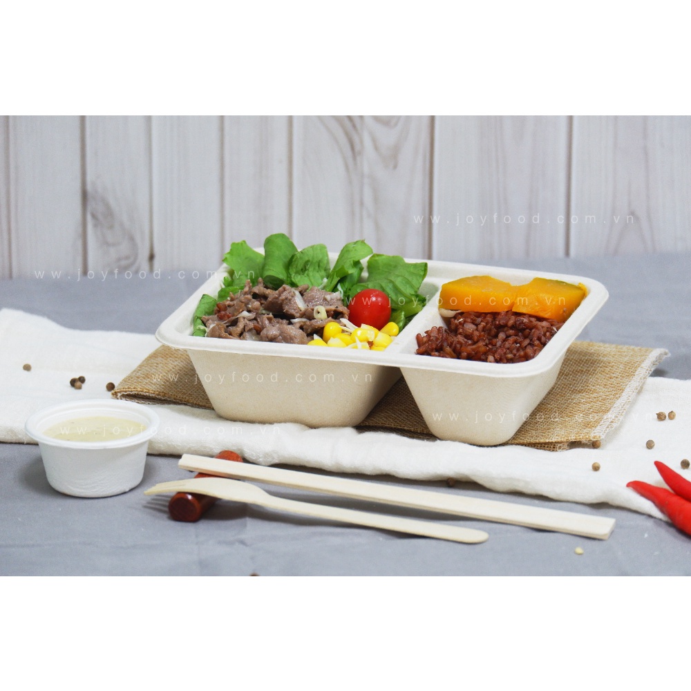 Hộp bã mía 2 ngăn