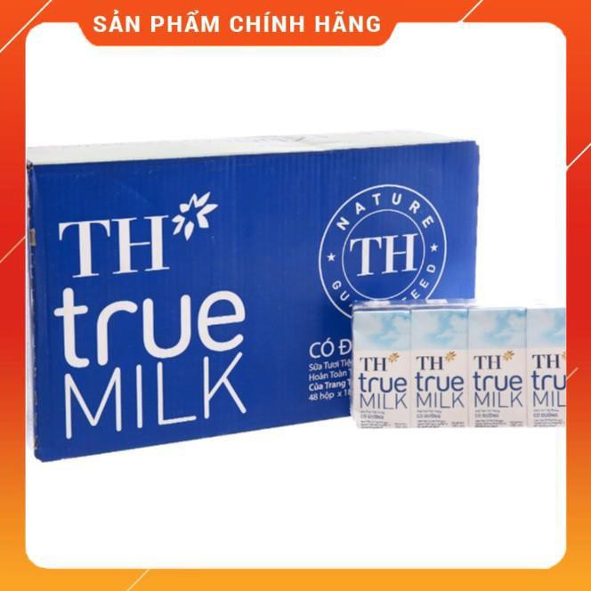 Lốc 4 hộp sữa tươi Không đường/Ít đường/Có đường TH true MILK 180ml