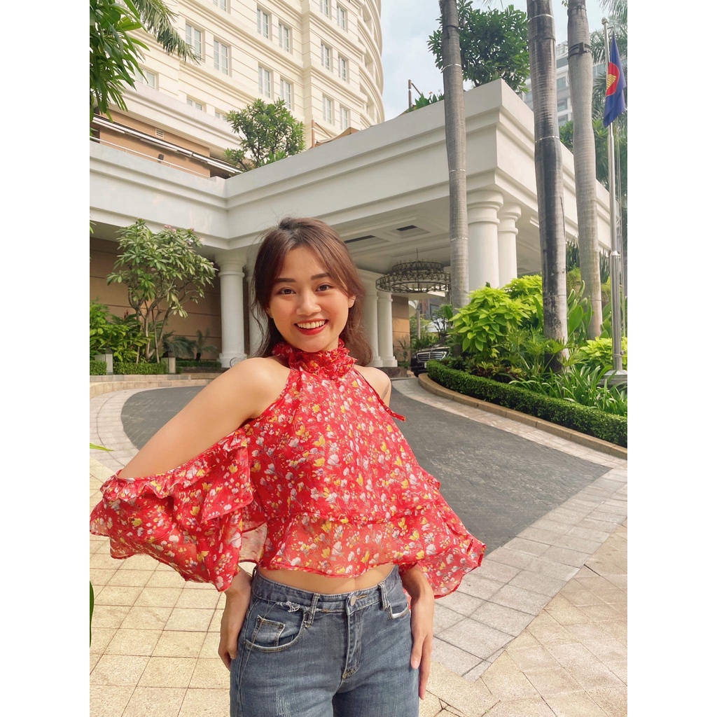 Hoachoem - Áo cánh dơi tay bèo hở lưng - Aileen Top