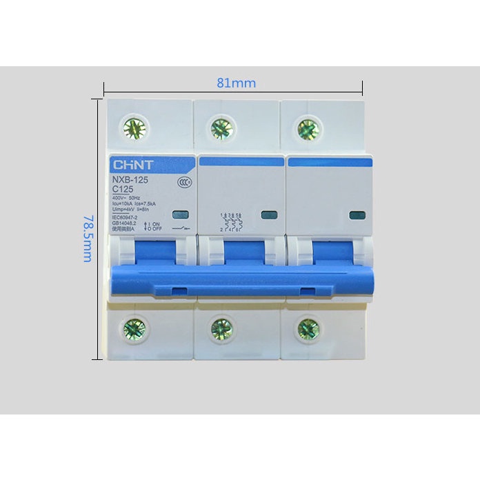 Attomat chint MCB NXB-125 3P 80A, 3P 100A, 3P 125A