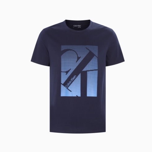 Áo Thun Cotton Ngắn Tay Cổ Tròn In Logo Calvin Klein CK Cho Nam