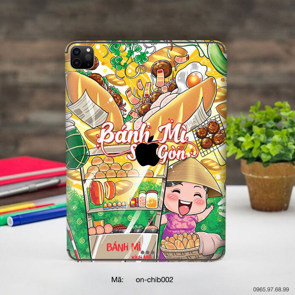 Skin dán iPad in hình Bánh mỳ Sài Gòn - Chib002 (inbox mã máy cho Shop)