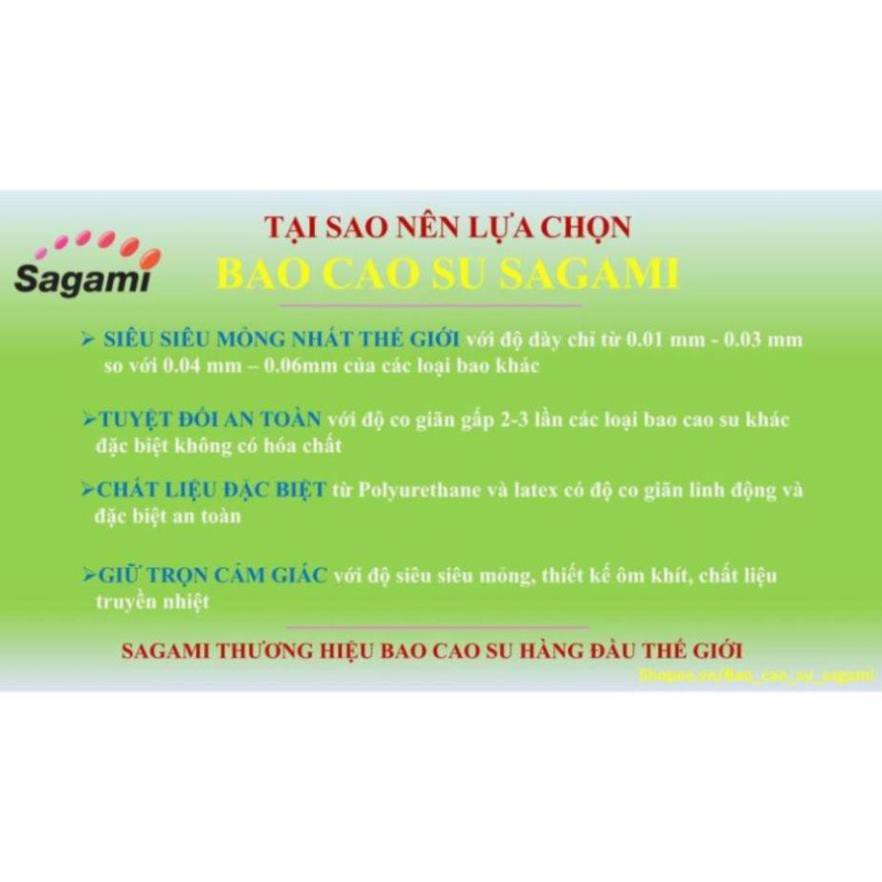 [SAGAMI] Bao cao su SAGAMI siêu siêu mỏng nhất thế giới SAGAMI Xtreme Super Thin 0.03mm HỘP 02 bao cao su