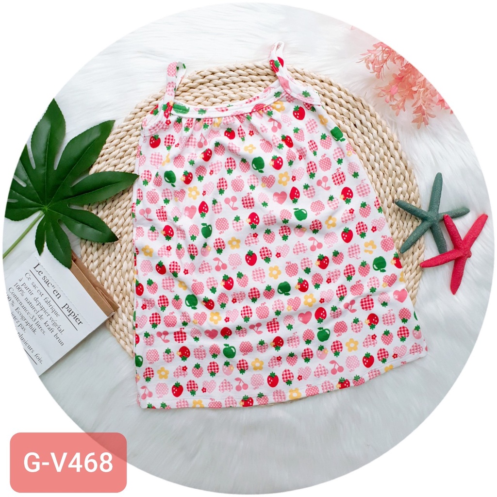 Đầm 2 dây họa tiết dễ thương cho bé