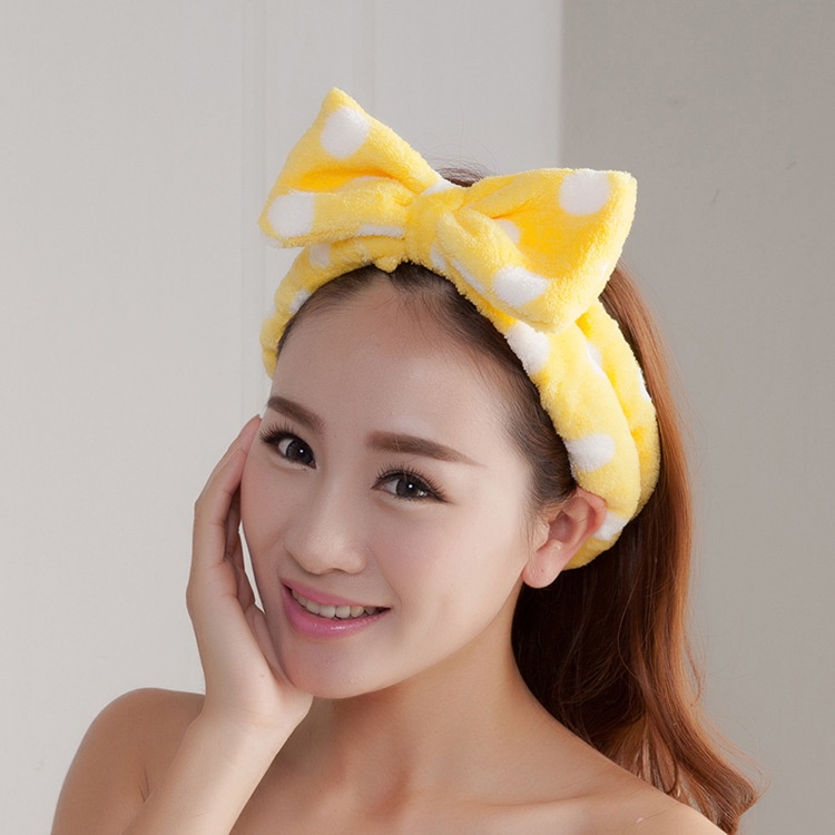 Băng đô rửa mặt băng đô nhung đính nơ xinh xắn