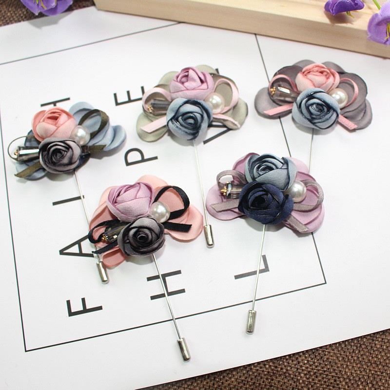 Cài áo thời trang hoa vải vintage sang trọng GC104