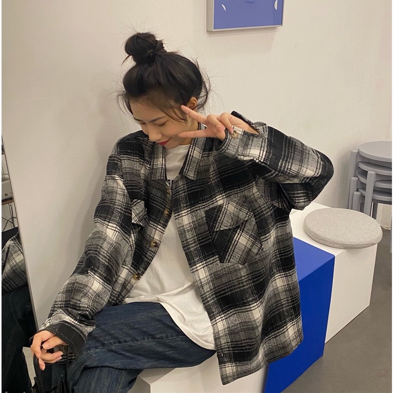 Áo Sơ Mi Tay Dài Họa Tiết Sọc Theo Phong Cách Preppy Dễ Phối Đồ