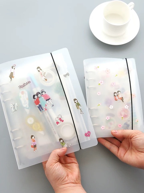 Sổ còng kèm túi zip và sheet đựng stickers (có lẻ sheet refill)