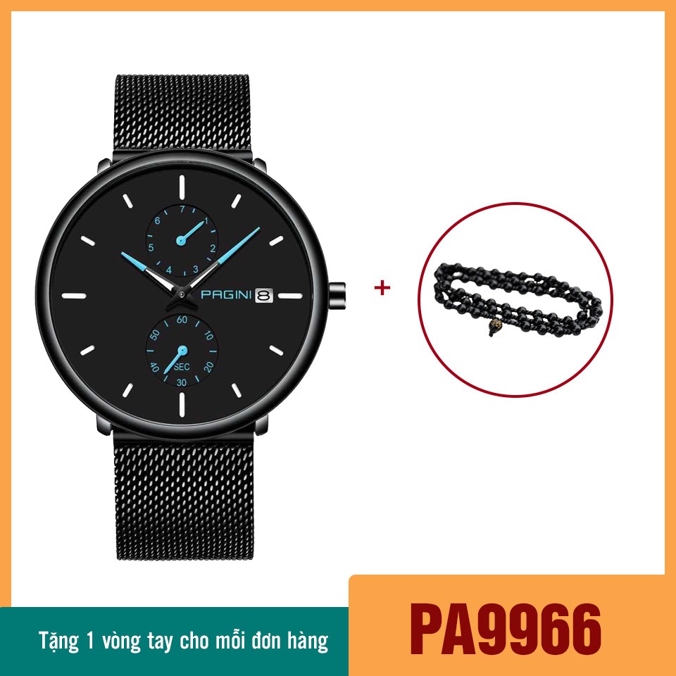 Đồng Hồ Nam PAGINI PA9966 Dây Titanium Cao Cấp - Kim Dạ Quang Có Lịch Ngày- BH Hãng 12 Tháng | BigBuy360 - bigbuy360.vn