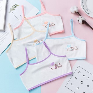 Áo Lót Cotton Mềm Mại Thoáng Khí Họa Tiết Hoạt Hình Dễ Thương Cho Bé Gái