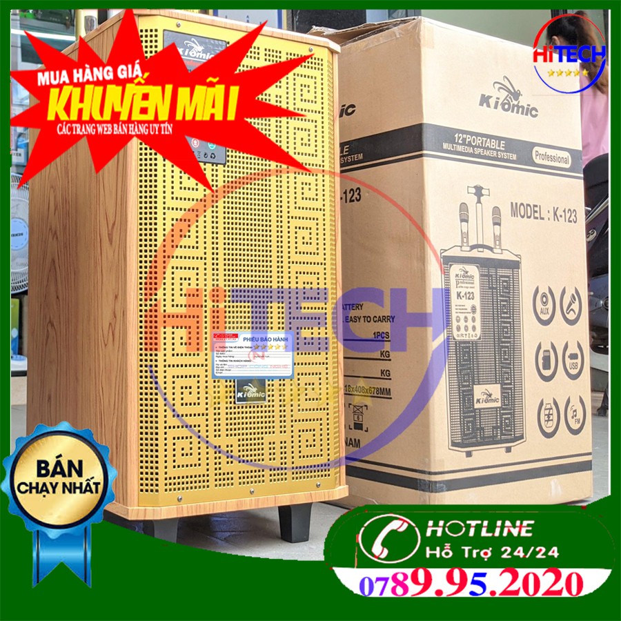 [HỖ TRỢ THỬ LOA] Loa kéo KIOMIC K123 BASS 3 TẤC CÔNG SUẤT 300W CHÍNH HÃNG