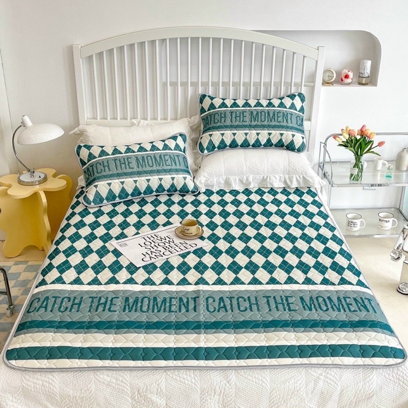 Chiếu điều hoà mủ cao cao su 5D loại 1 mềm mịn thoáng mát (tạng kèm 2 vỏ gối cùng bộ)