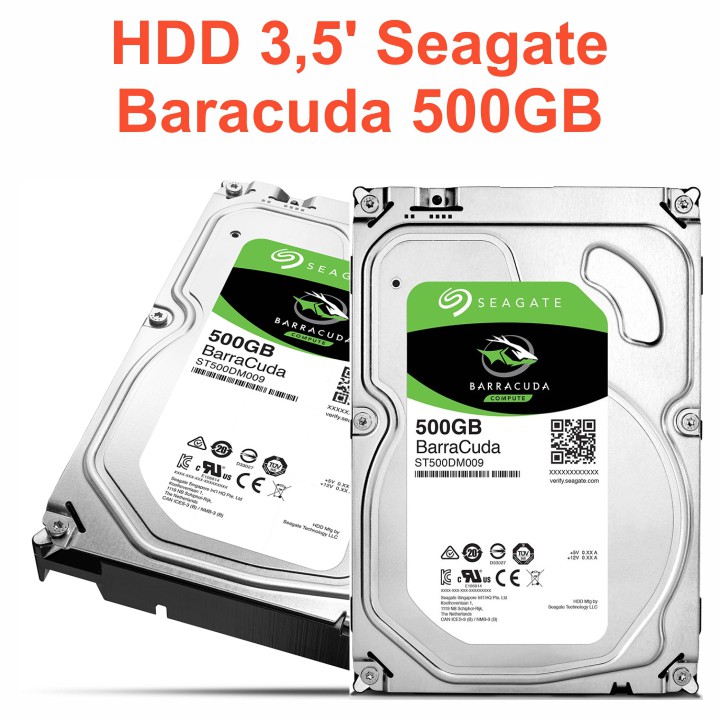 Ổ cứng PC 3.5” Seagate BarraCuda 500GB - Tháo máy đồng bộ mới 99%  – Bảo hành 1 tháng - CHÍNH HÃNG