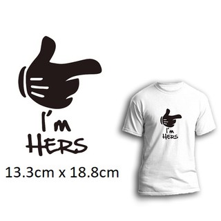 Miếng ủi truyền nhiệt offset dán quần áo hình I'M HERS