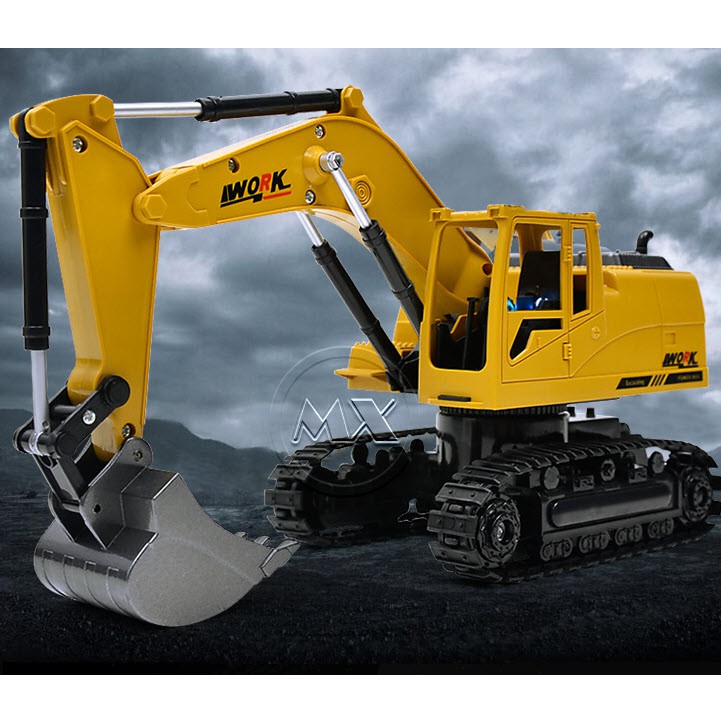 Xe Máy Cẩu Xúc Điều Khiển Từ Xa Không Dây 2.4Ghz có Sạc ,có đèn có nhạc